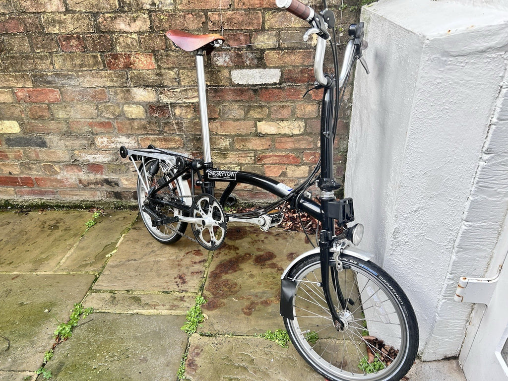 Brompton Folding Bike – 3 Speed – With Rack & Brooks Saddle – Good Condition