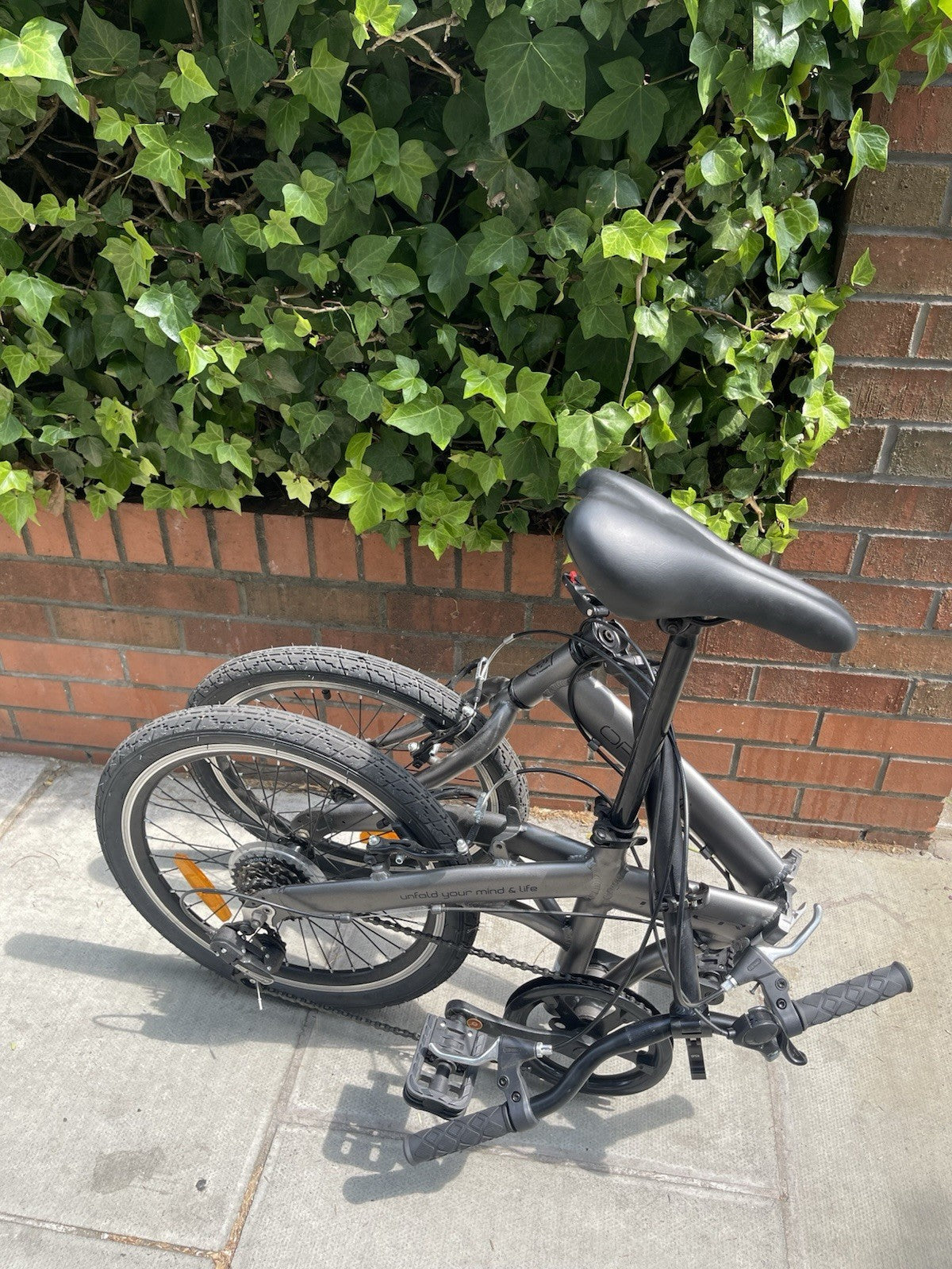 Origami Tiger Folding Bike, Grey, 20”, Compact Commuter Bike Ready To Ride Bike