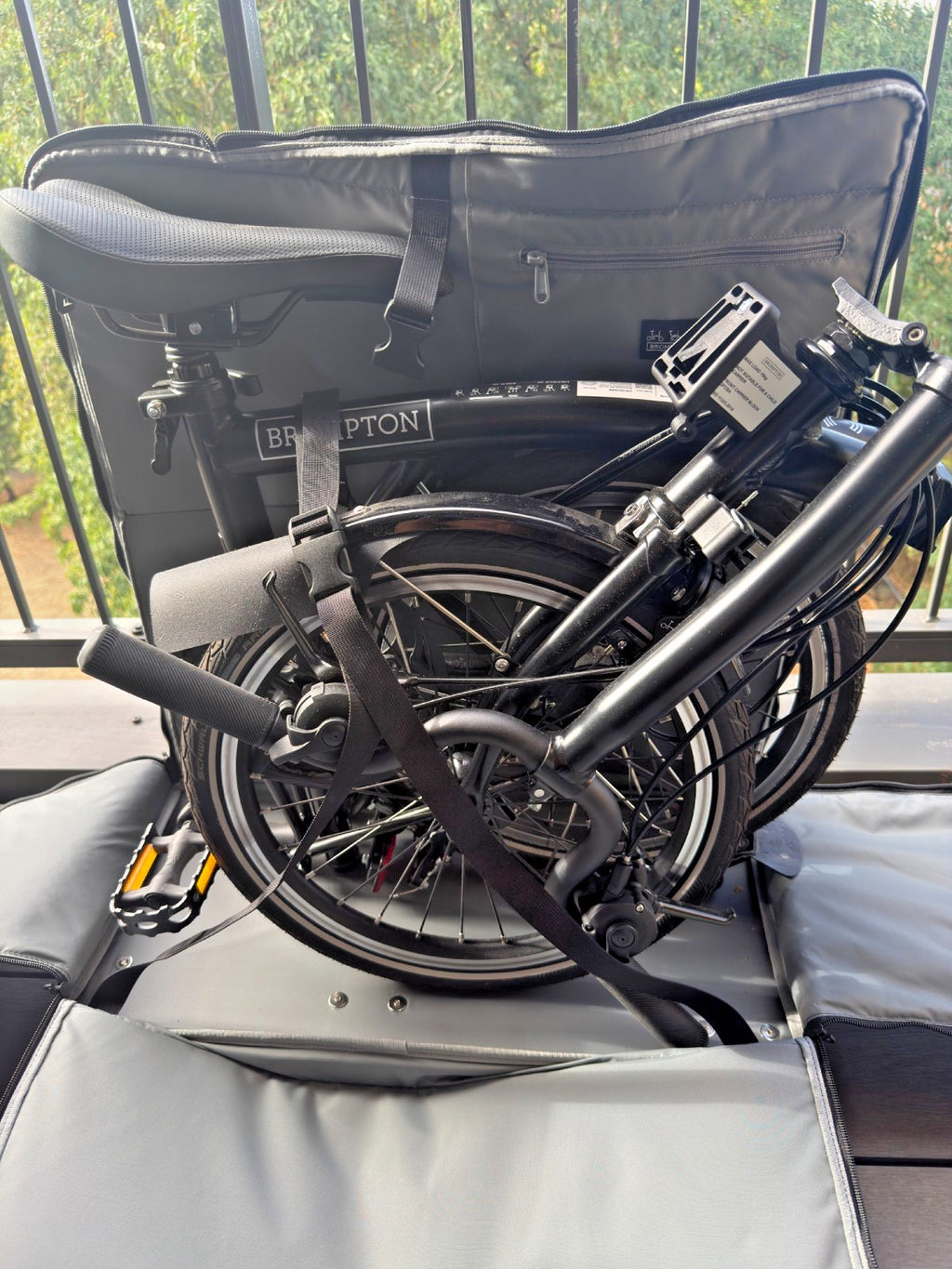 2024 Brompton C Line 6 Speed Black + Wheeled Travel Case, Pump & Kryptonite Lock