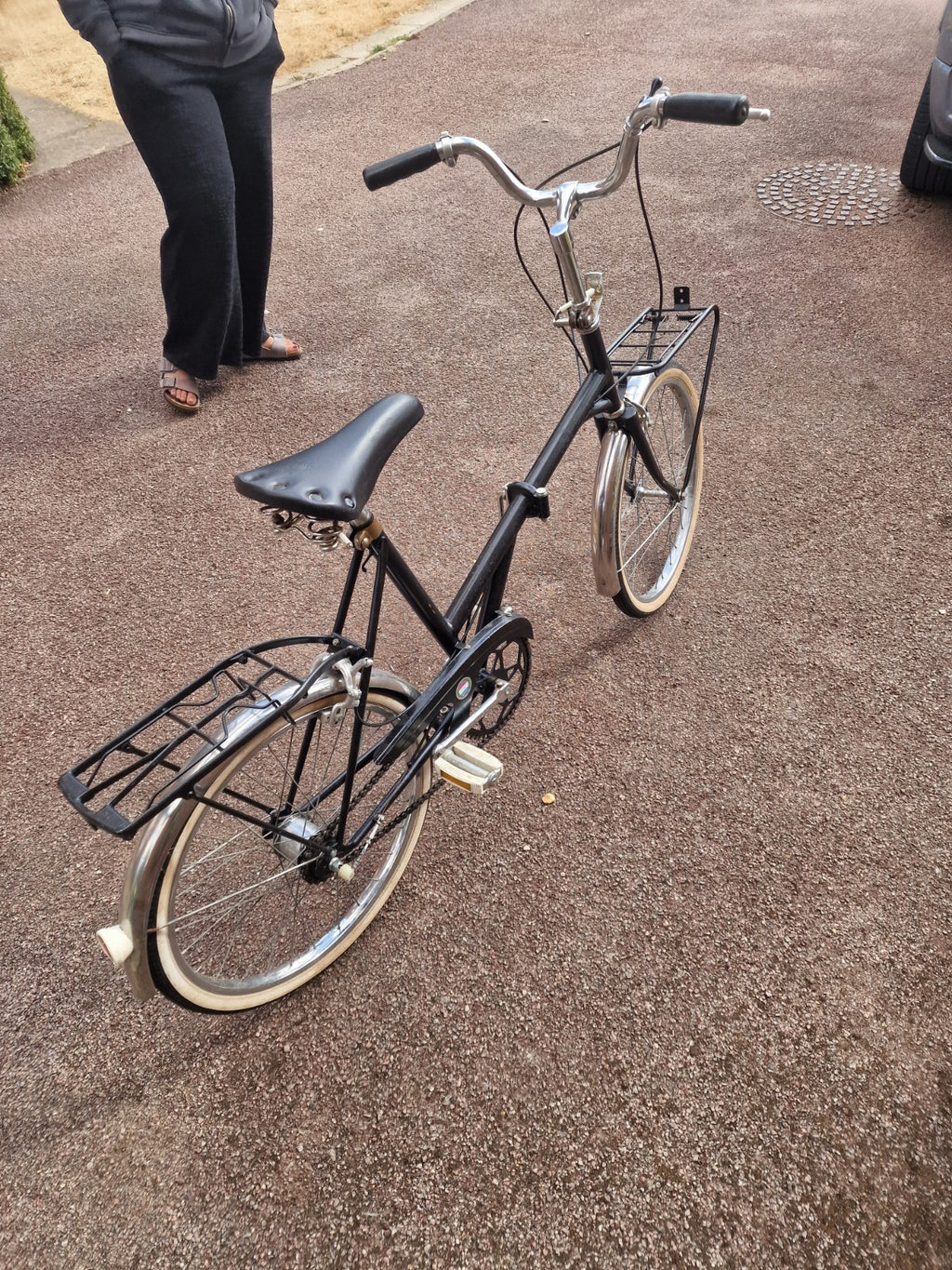 Dawes Kingpin Folding Bike Black Cruiser Handlebars Rear Rack Unisex Adults Used