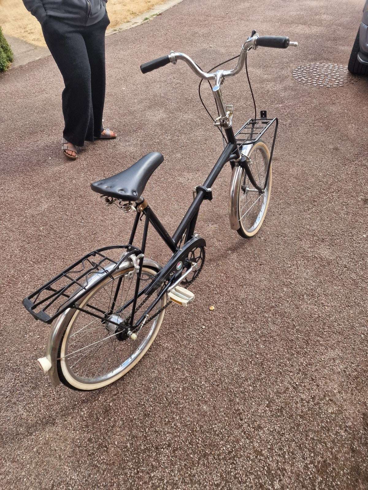 Dawes Kingpin Folding Bike Black Cruiser Handlebars Rear Rack Unisex Adults Used