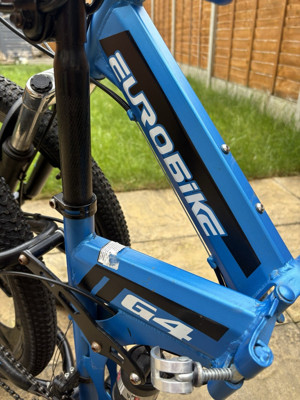Eurobike G4 Folding Mountain Bike 26in 17in Full Suspension 21sp Disc Blue/Black