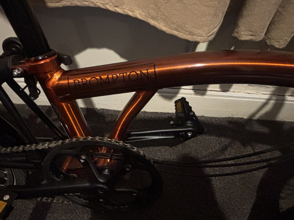 2024 Brompton C Line Flame Red Lacquer low bar 6 speed. ridden less than 5 miles