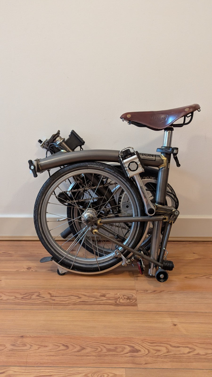 Brompton S3L, 2008 – Original Raw Lacquer – Excellent Condition – Leather Saddle
