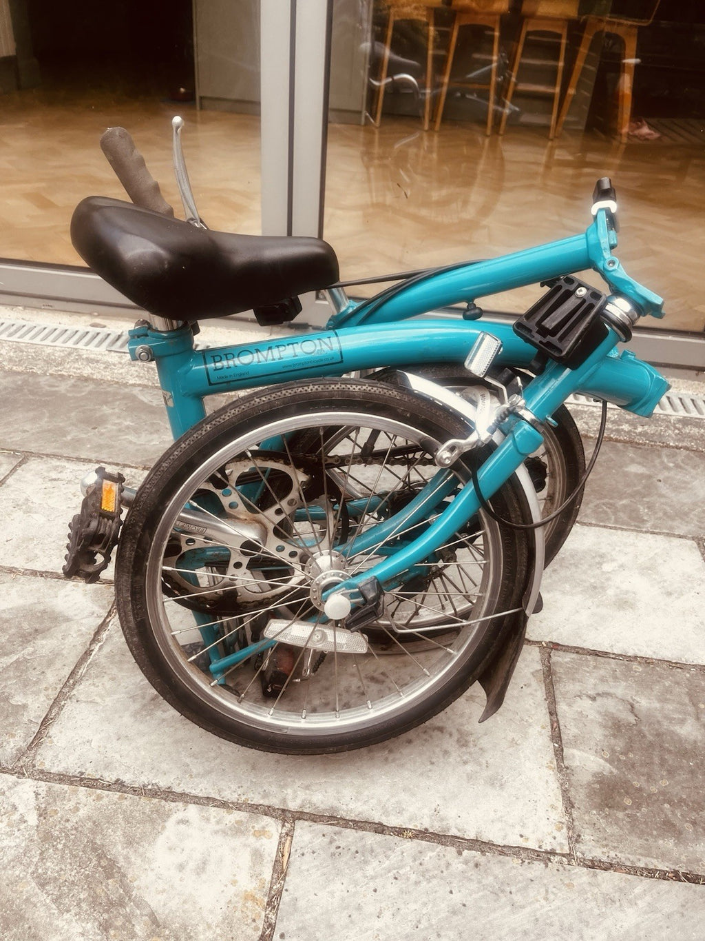 Brompton Folding Bike. Classic M3L model. 3 speed, lock and pump.