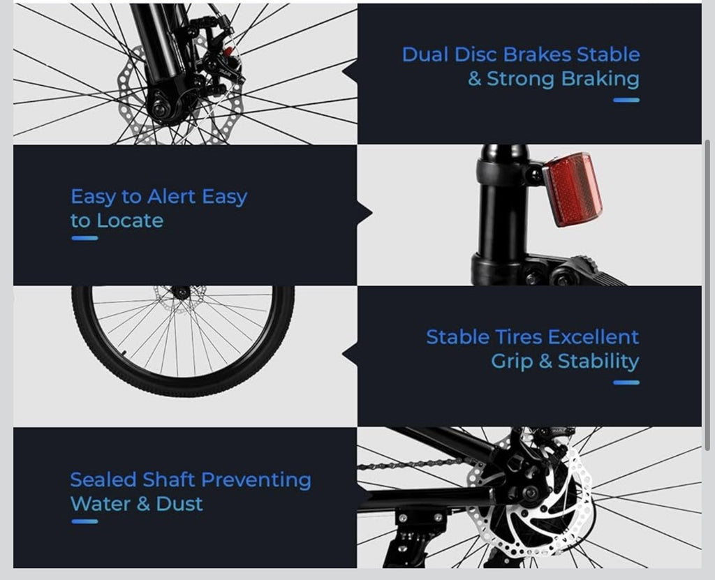 21-Speed Folding Mountain Bike Foldable Bicycle 26" Portable Adult Mountain Bike