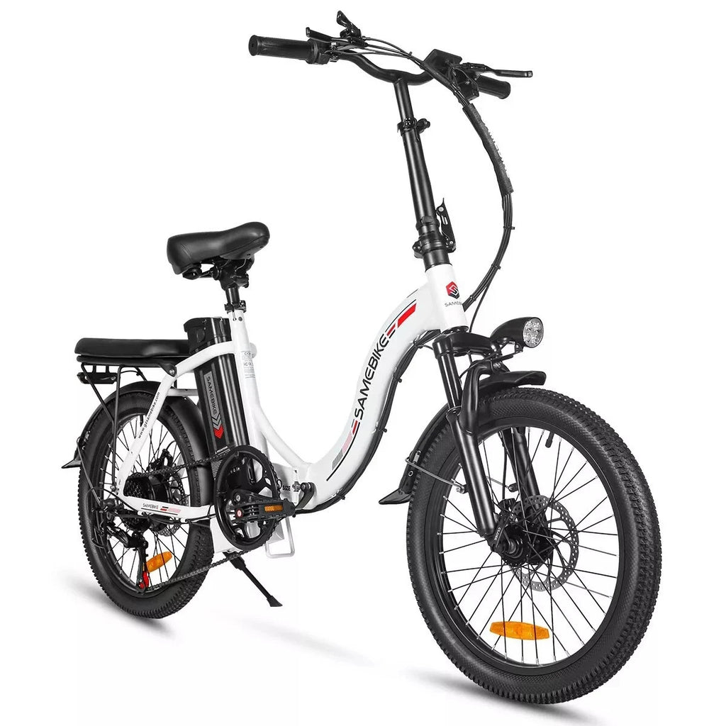 20" Portable Commuter Bike 36V 12AH Folding City Bike 7 Speed -CY20R White