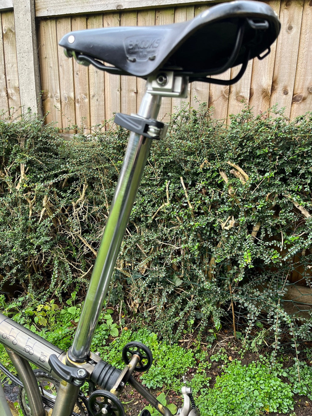 Brompton M6L 6 speed dynamo lights raw lacquer Brooks saddle, bag