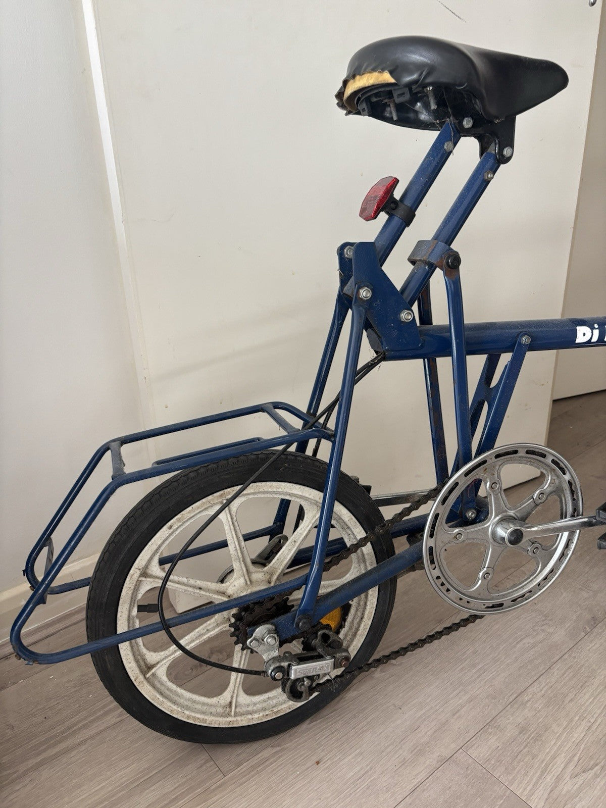 Di Blasi Folding Bike 16in Blue with Rear Rack, & Caliper Brakes