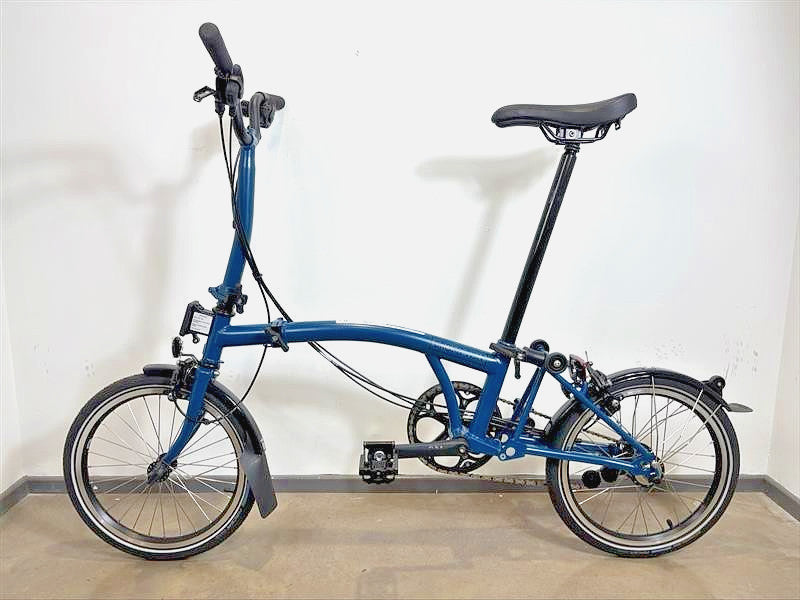 Brompton C Line 6 Speed 2024 Mid Handlebar Folding Bike - Ocean Blue