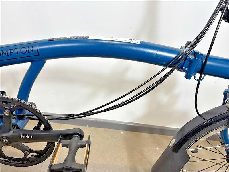 Brompton C Line 6 Speed 2023 High Handlebar Folding Bike - Ocean Blue
