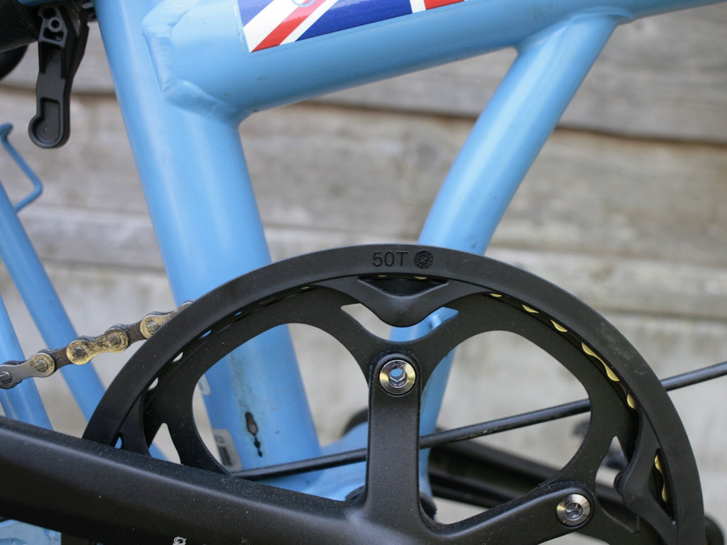 Brompton Blue / black, Union jack 1/ 2 speed folding bicycle, new parts restored