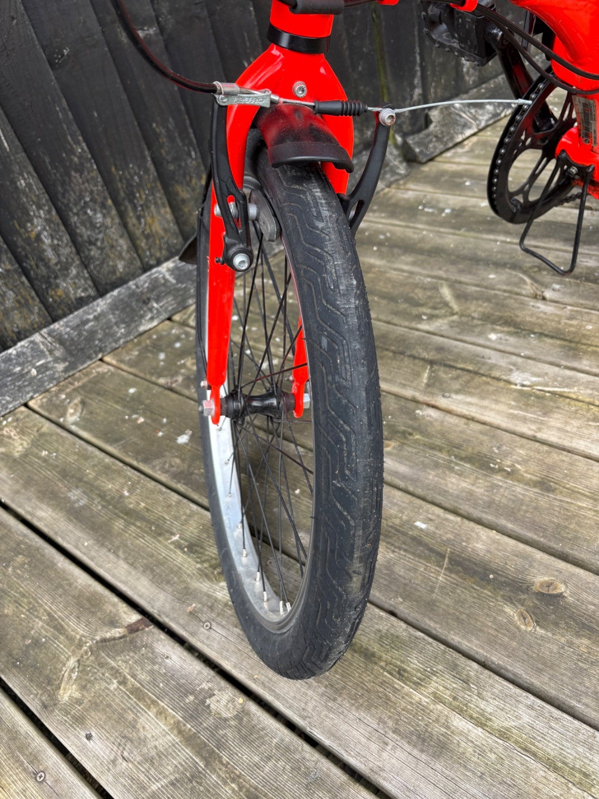 Decathlon B'Twin Tilt 500 Folding Bike 7 Speeds Red Orange