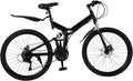 26” Mountain Bike Folding MTB 21 Speed Adjustable Frame Mudguards Durable