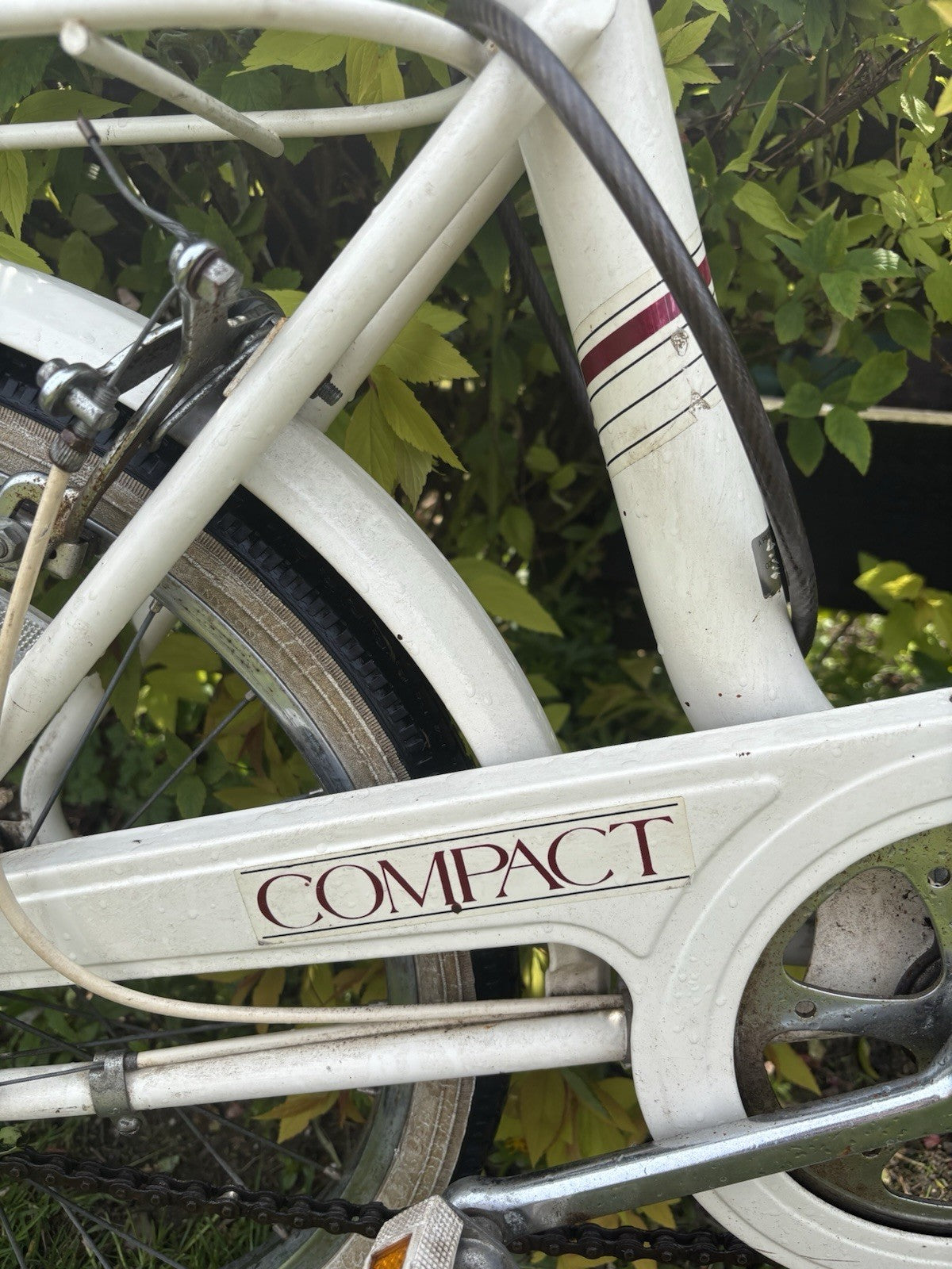 Raleigh Compact Vintage Folding Bike Bicycle Retro Cream White