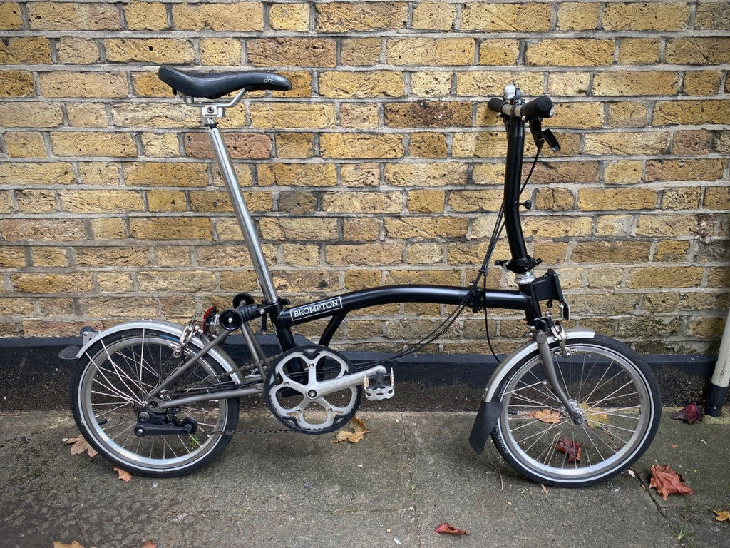 BROMPTON S2LX Folding Bike - Titanium and steel super light Black