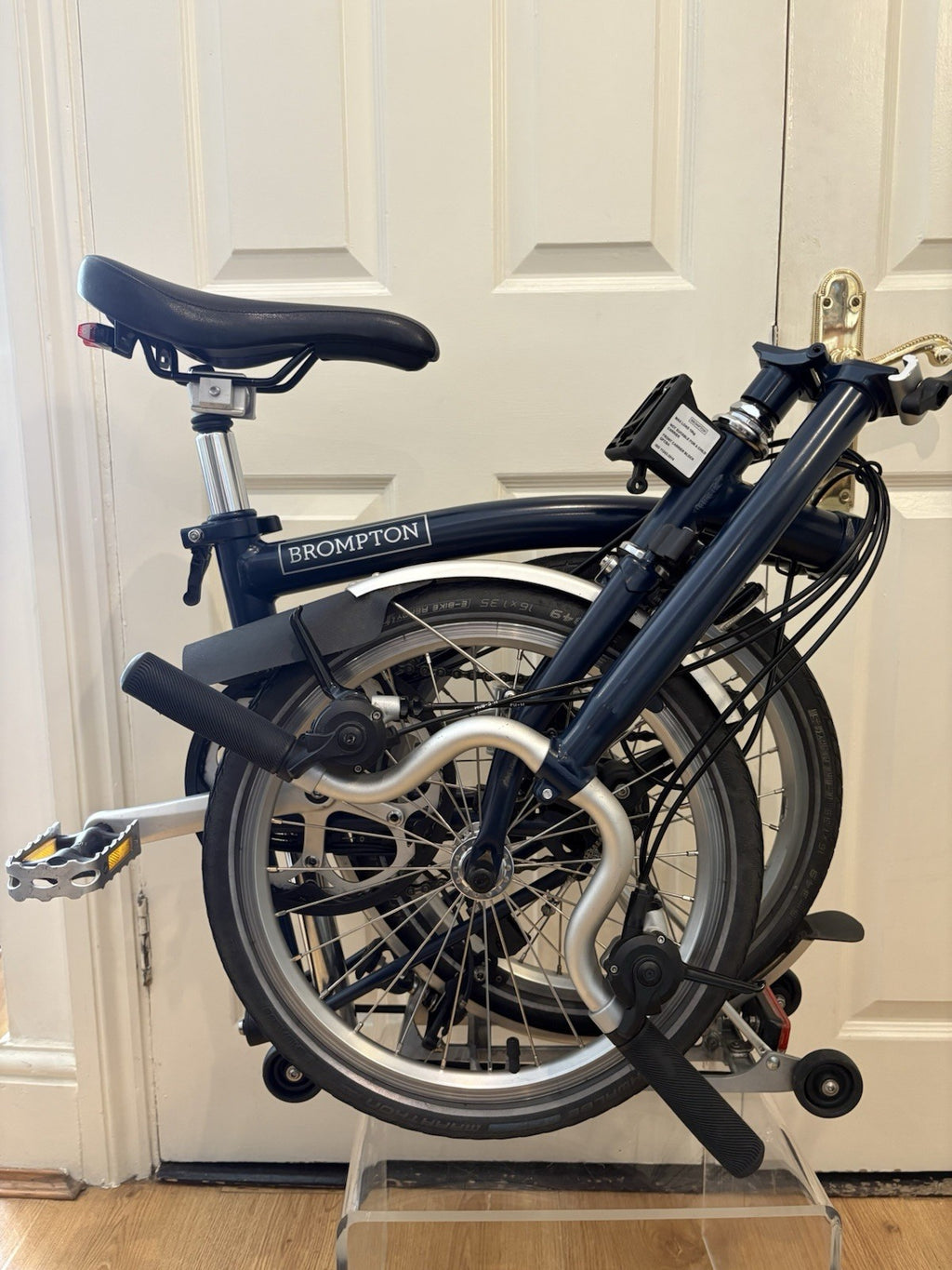 Brompton Folding Bike 16in Blue Rear Rack Mudguards Caliper Side-Pull Brakes