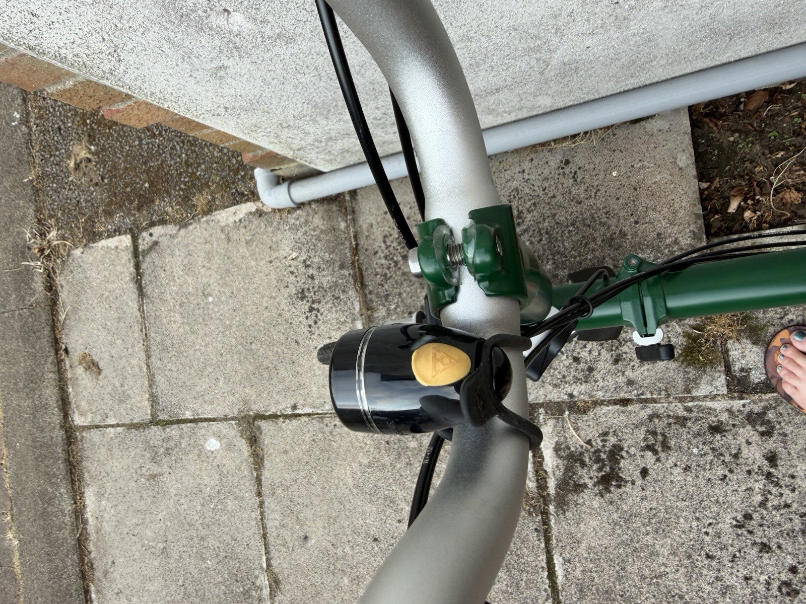 Brompton Folding Bike 16in Green/Silver w/ Front & Rear Lights Reflectors