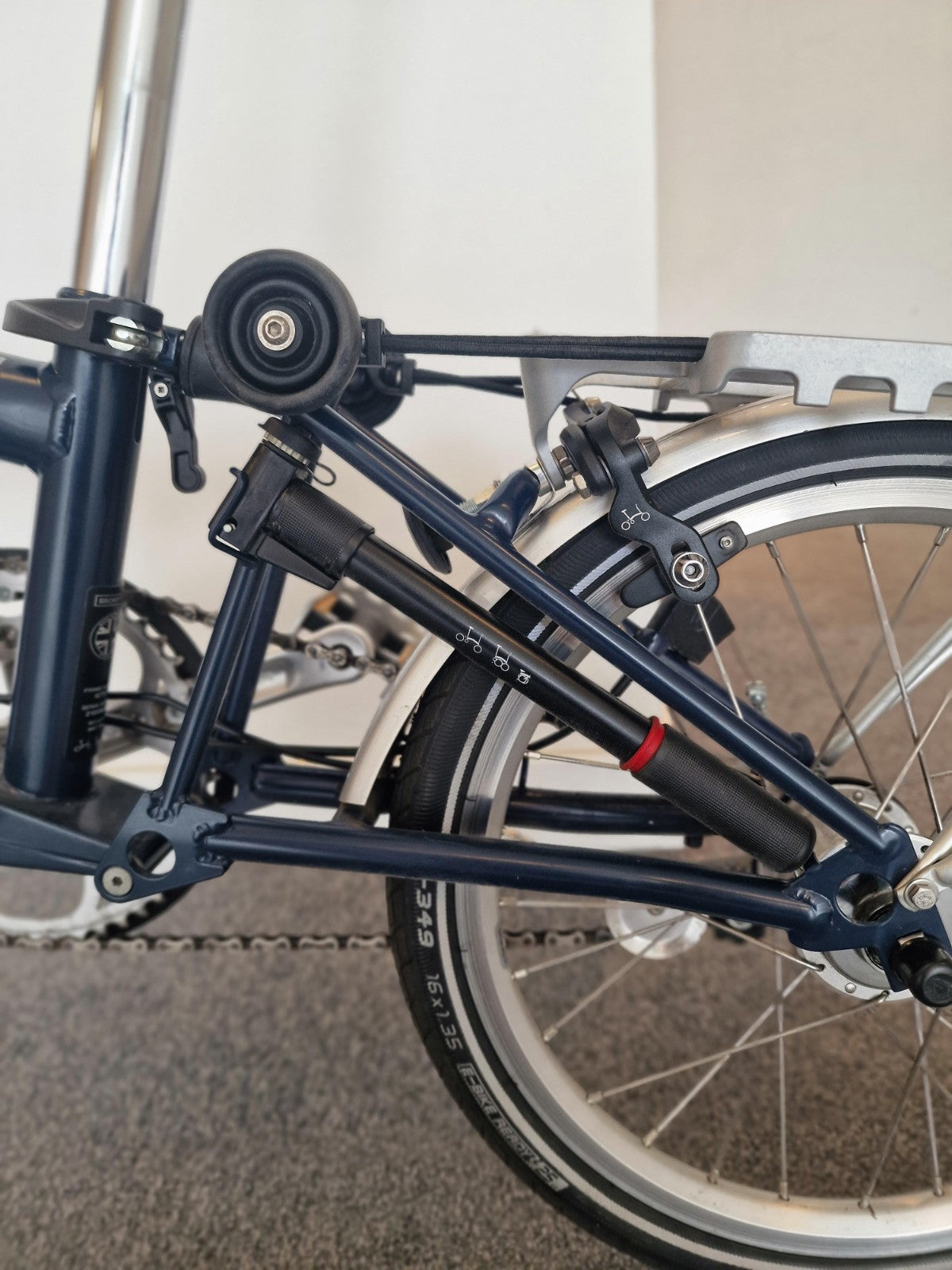 Brompton M3R Folding Bike - Tempest Blue - 3 Speed - Rear Rack & Front Metro Bag