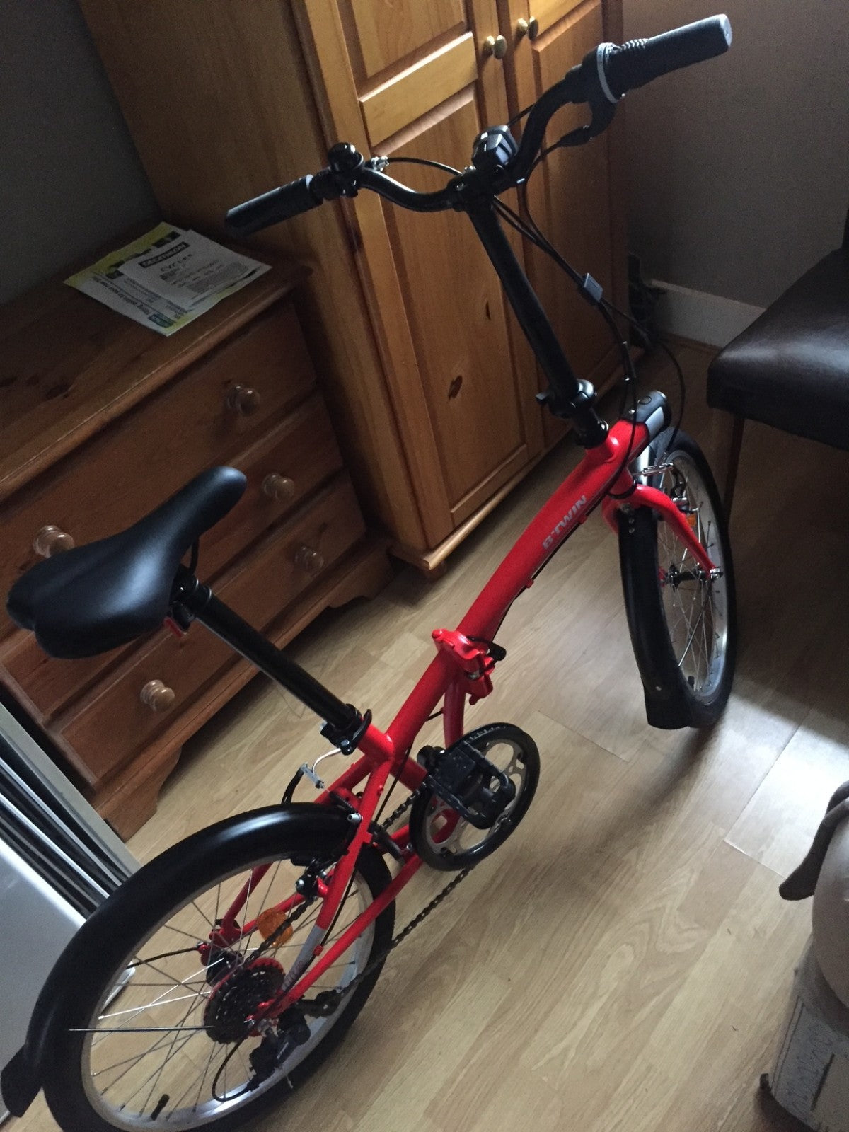 BTWIN 120 Folding Bike - 20 Inch, 6 Speed, Red, Used, Good Condition