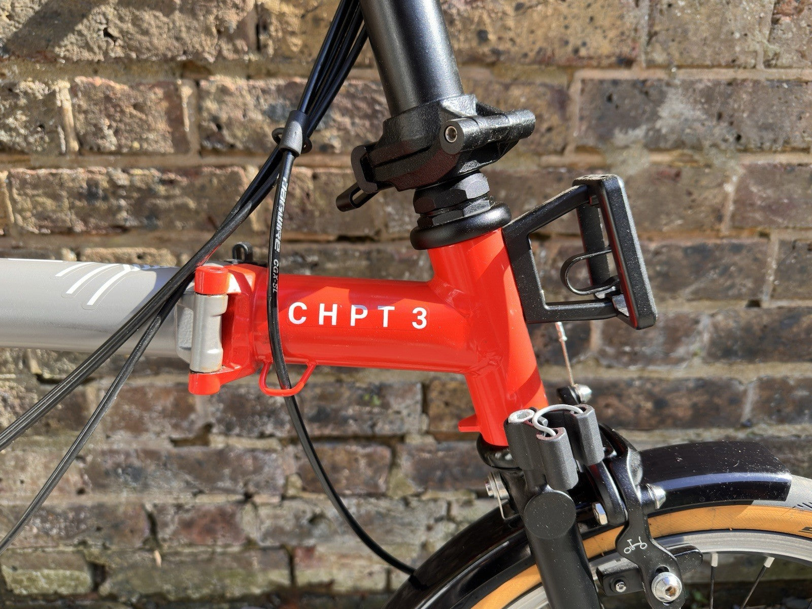 Brompton CHPT3 V3 Bike 6 Speed With Titanium Mudguards and Brompton CHPT3 bag