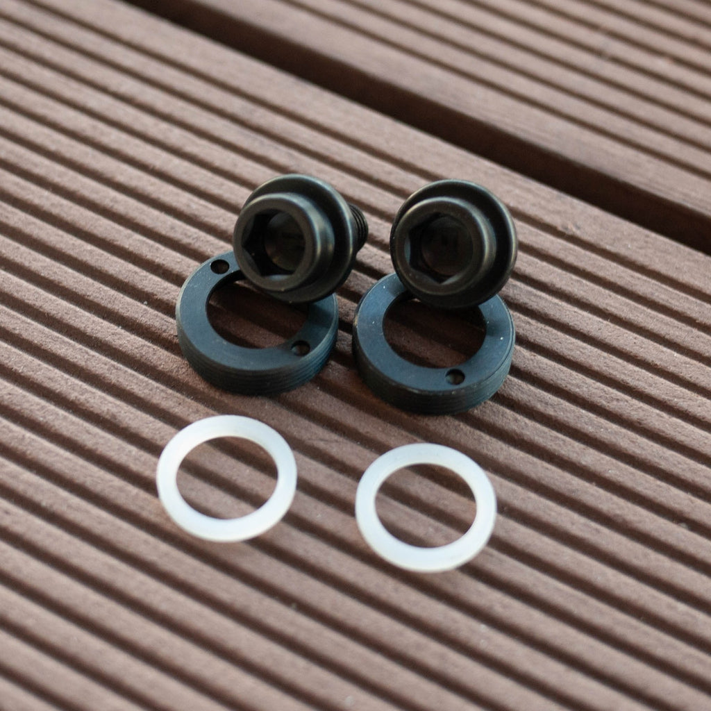 Brompton Ti Parts Workshop Titanium Crank Bolt Set - Black Bolt / Black Washer