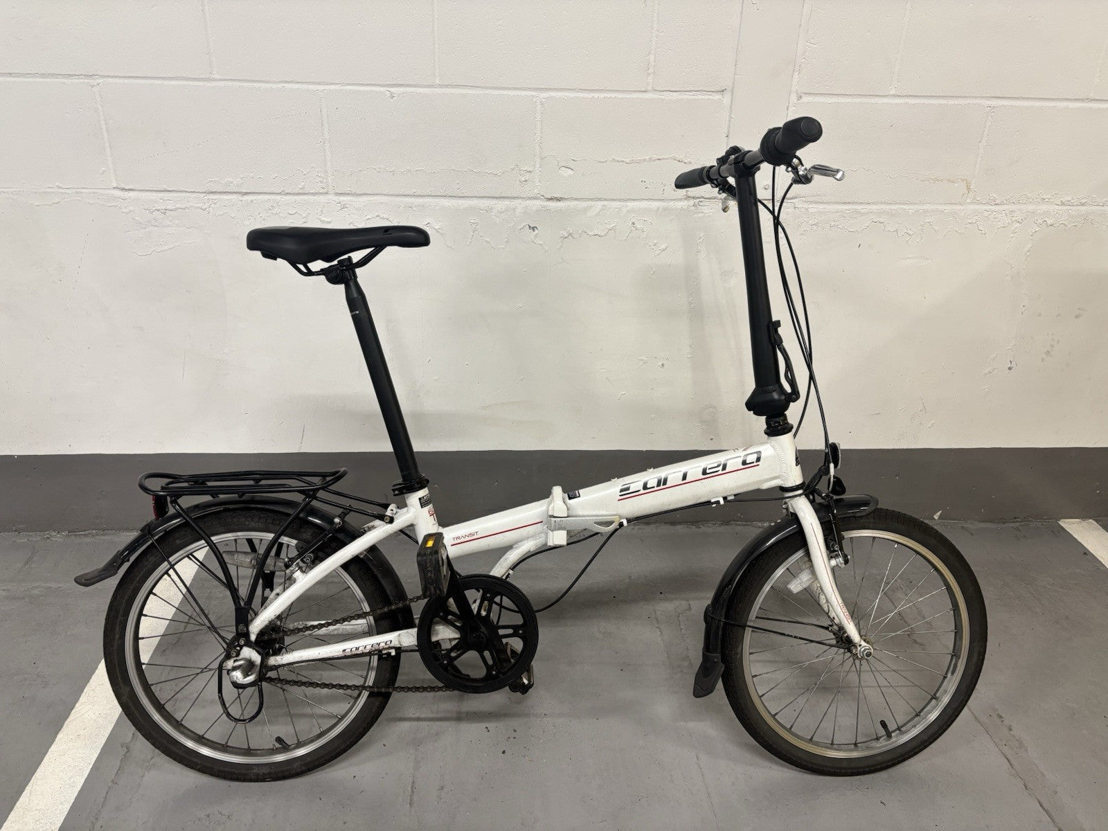Carrera Transit Lightweight Folding Bike 6061 T6 Aluminium White Colour