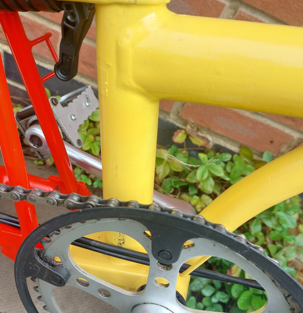 Brompton 3-Speed Red & Yellow Folding Bike + Front Travel Bag ('T-Bag')