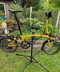 Brompton C Line 6 speed/Rack  Explore, Bumblebee Yellow/Black Mudguards LED