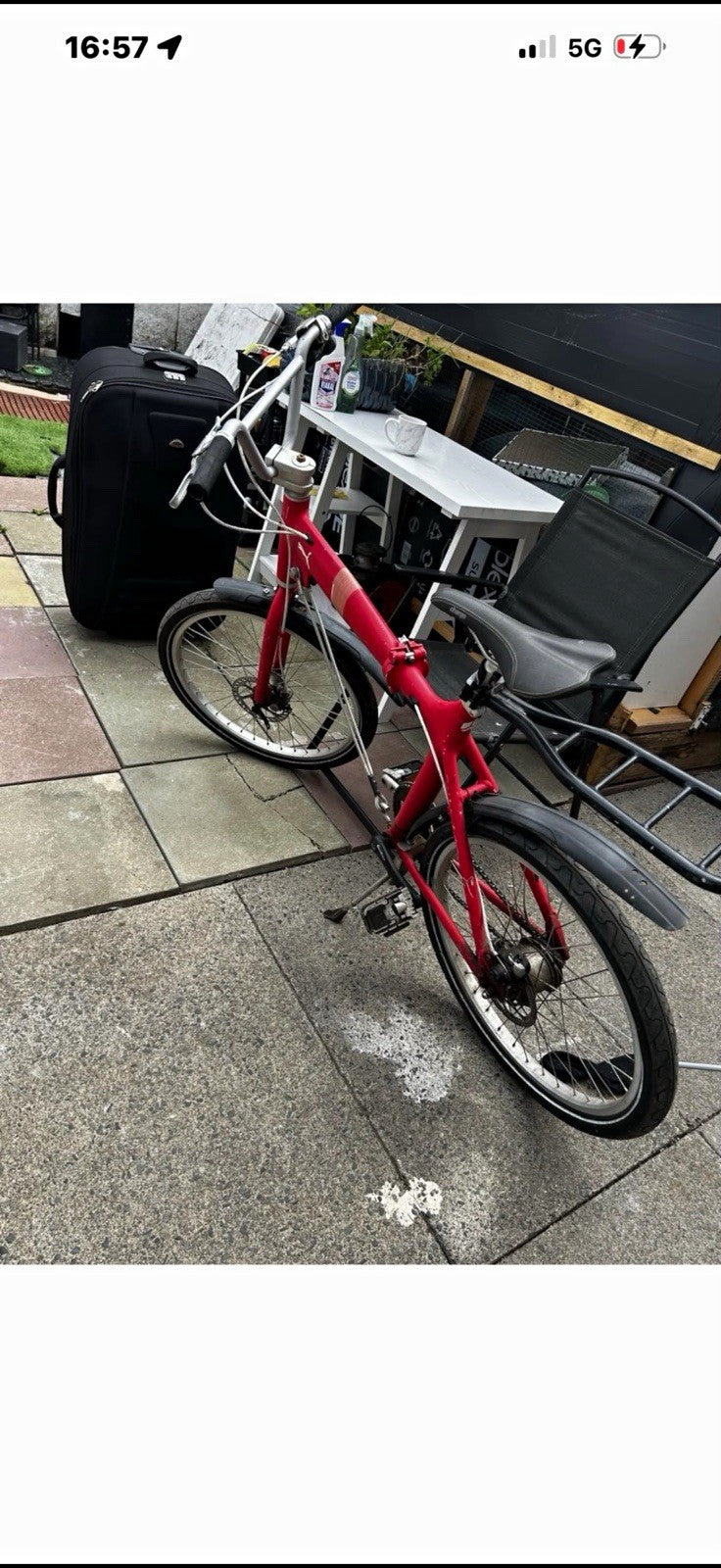 Puma Chimp Folding Bike 20in Red, Mechanical Disc Brakes, Mudguards, Rack
