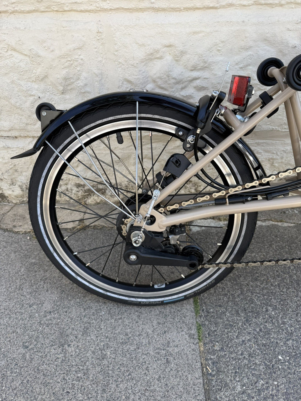 Brompton C Line Explore 2024 Folding Bike 6-Speed, Mid-Bar (Colour: Dune Sand)