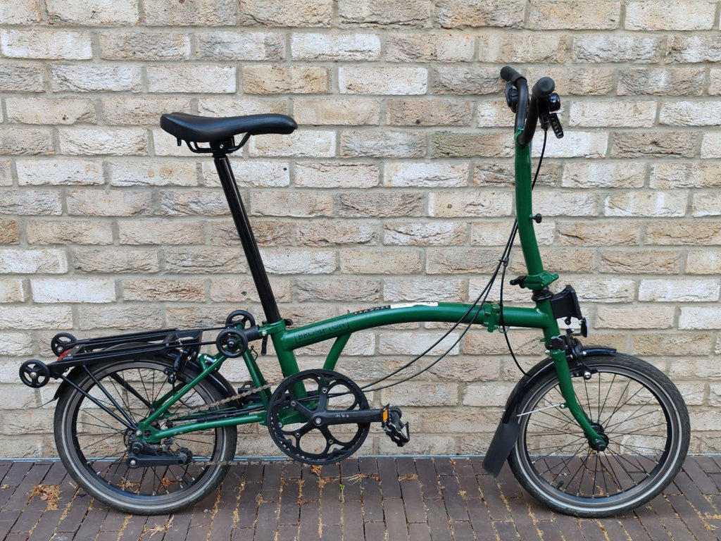 Brompton C Line Urban 2 Speed 2023 Folding Bike Racing Green With Rack