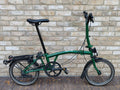 Brompton C Line Urban 2 Speed 2023 Folding Bike Racing Green With Rack