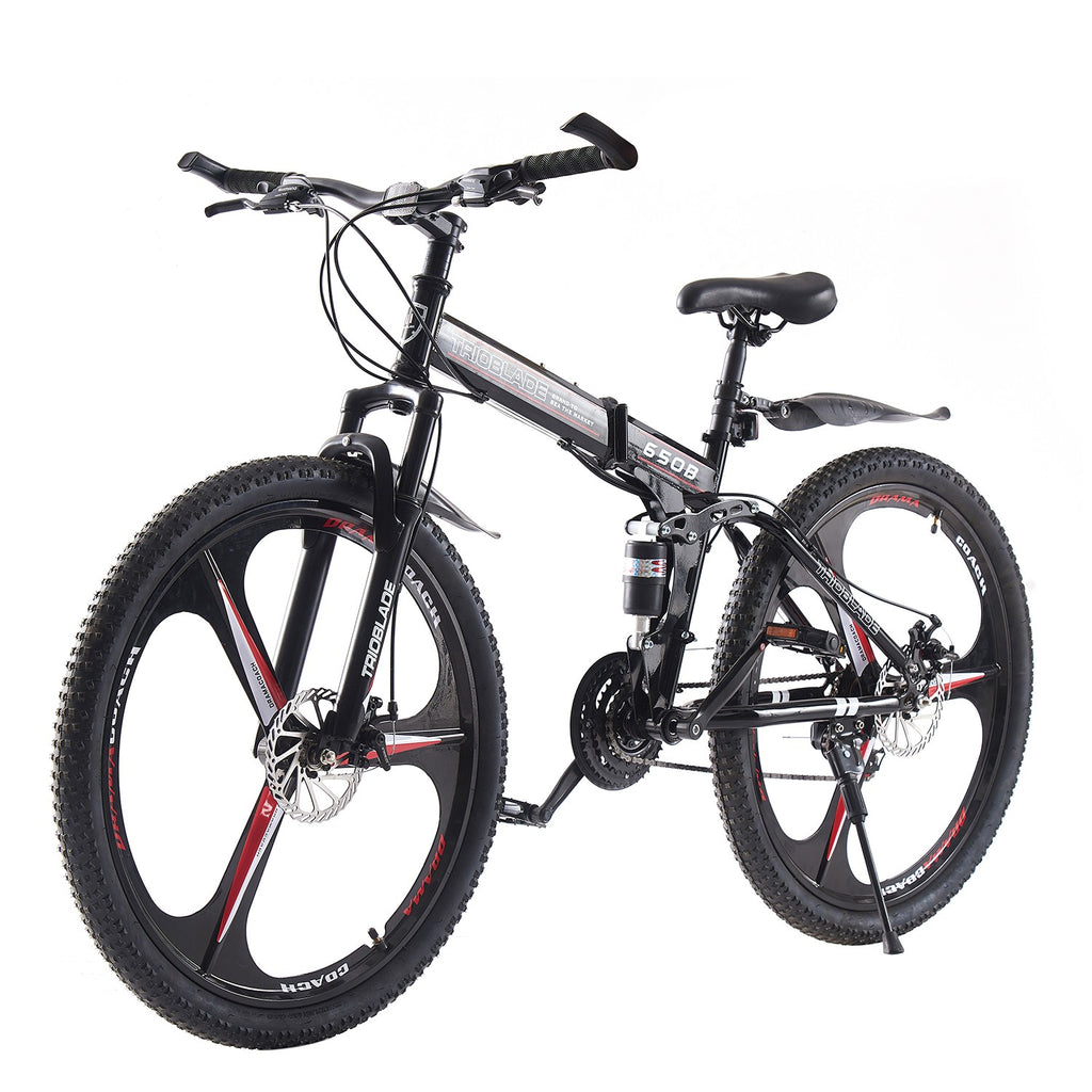 24 26 27.5Inch Wheel Folding Mountain Bike 21 Speed Full Suspension Bicycle Men