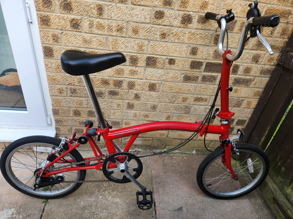 Vintage 2006 Brompton M3E Folding Bike - 3 Speed - Red - Classic M-Bars