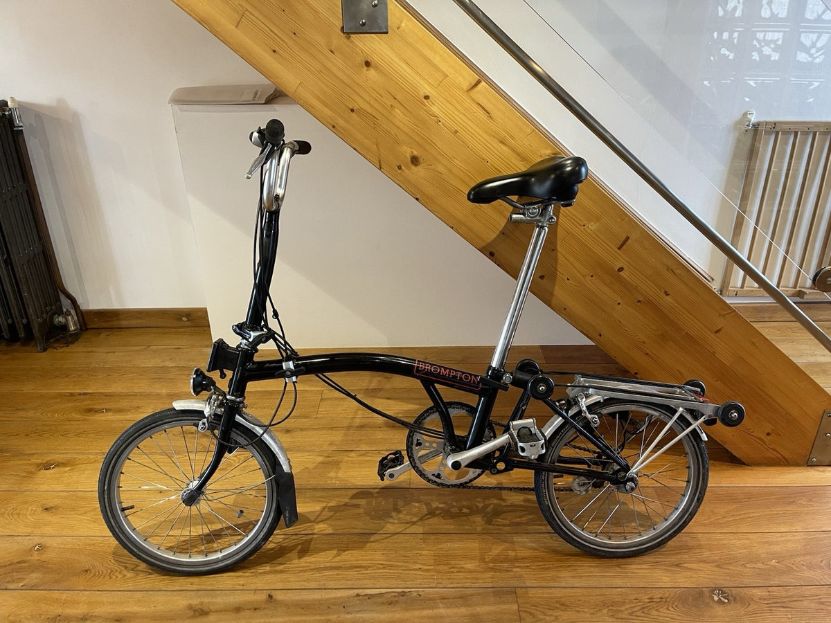 Brompton Folding Bike 16in Black/Silver Derailleur Caliper, Rack Mudguards
