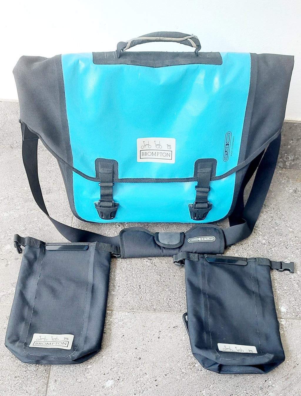 Turquoise Blue 2017 M6L 6-speed Brompton Black Edition + Ortlieb Bag + Toolkit