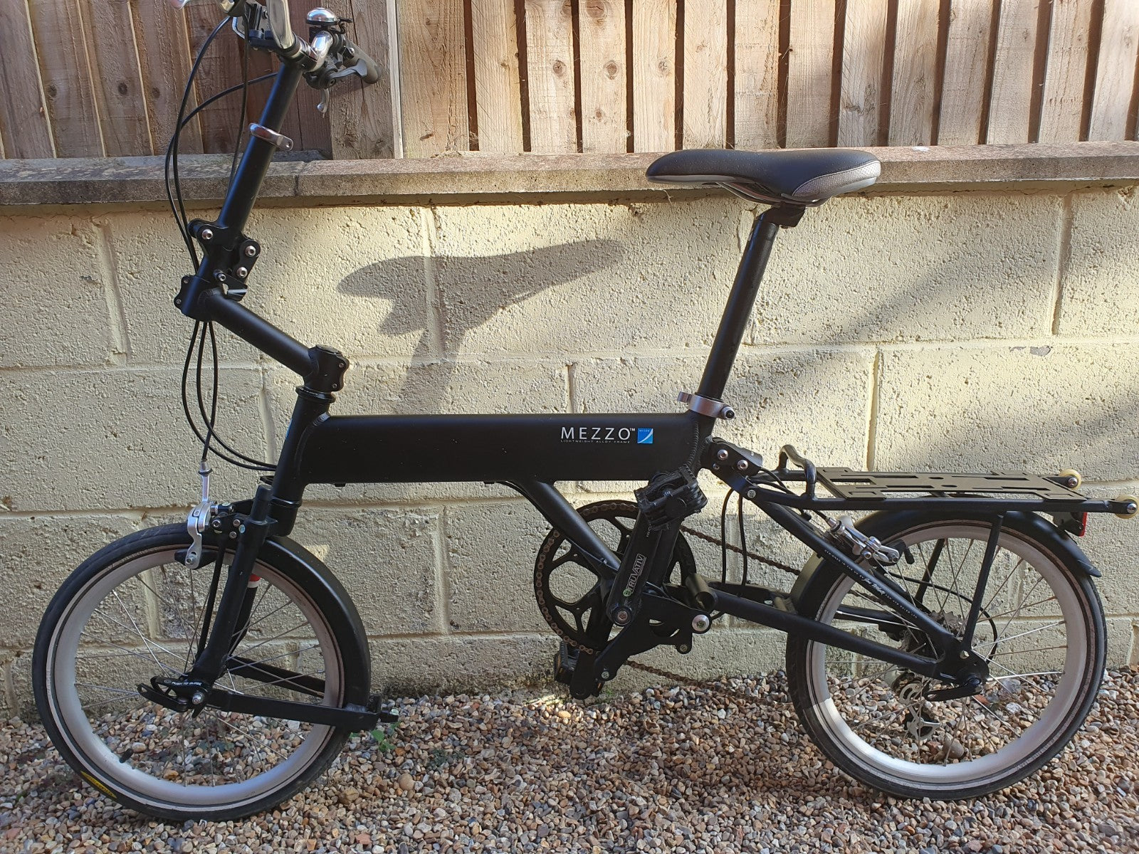 Mezzo D9  9-speed folding bicycle, black, very good condition, with carry bag.