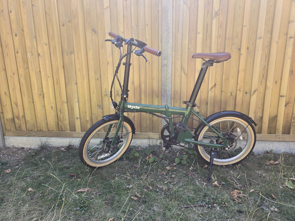 Mycle Compact Folding Bike - Green - 20" Wheels.
