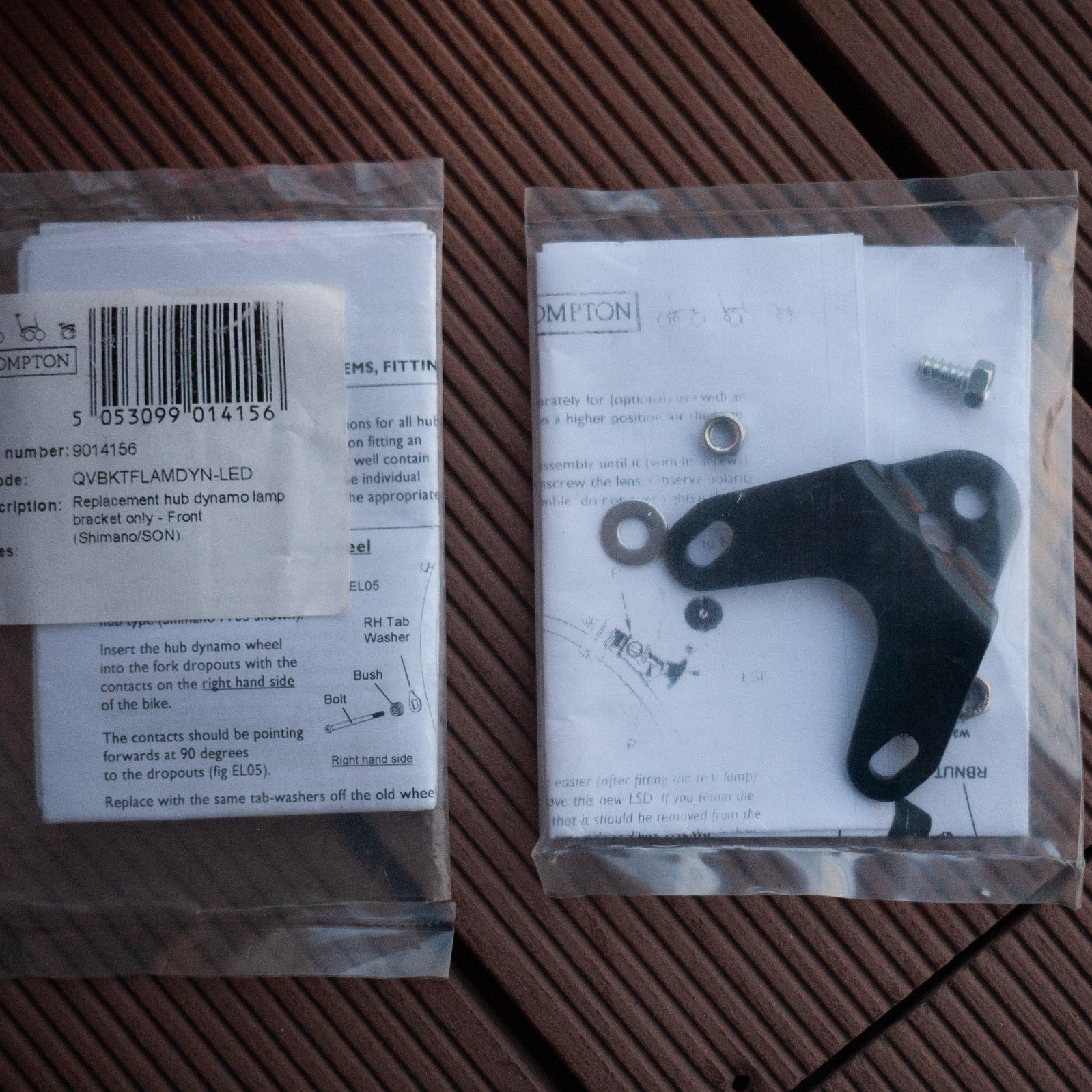 Brompton Front Retro LED Headlight & Rear Spanninga LED Reflector Light Bracket