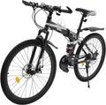 26" Folding Mountain Bike 21-Speed Dual Disc Brakes Full Suspension MTB