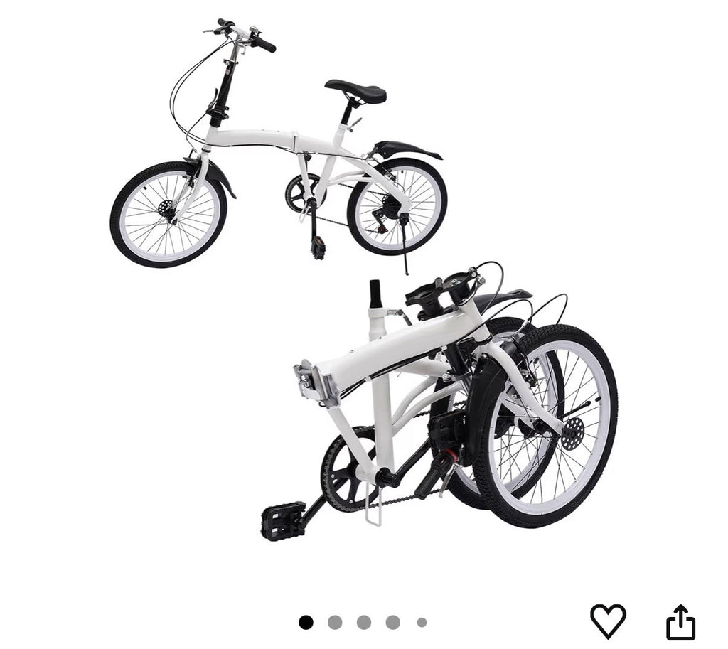 20inch Folding Bike Adjustable 6 Speed Adults Bicycle Alloy Foldable City Bike