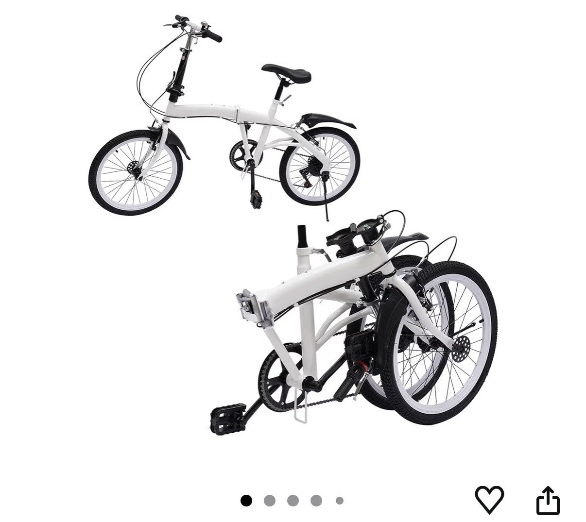 20inch Folding Bike Adjustable 6 Speed Adults Bicycle Alloy Foldable City Bike