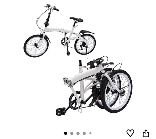 20inch Folding Bike Adjustable 6 Speed Adults Bicycle Alloy Foldable City Bike
