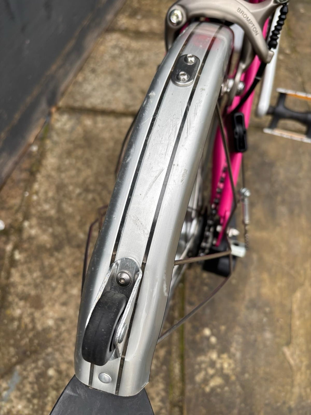 Brompton M3L Folding Bike 3 Speed White / Hot Pink