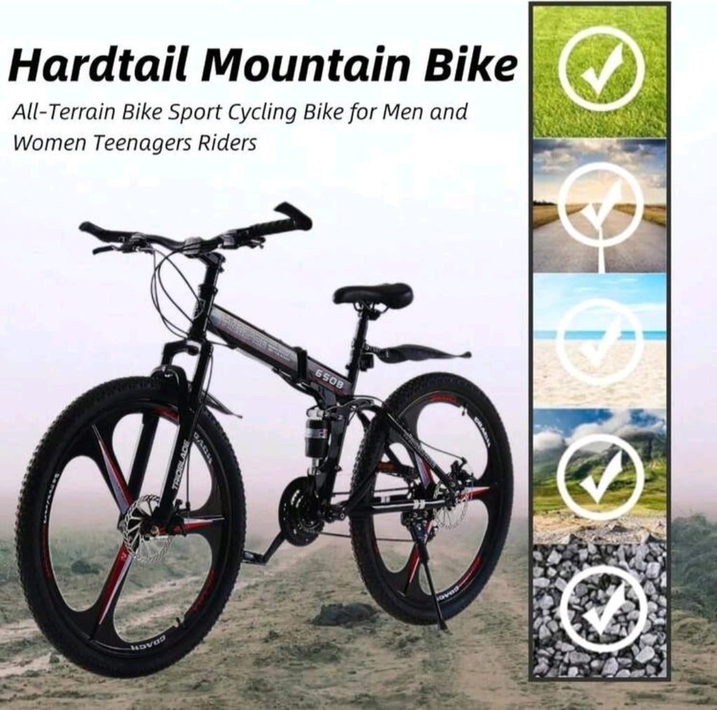 24"-27.5"Folding Mountain Bike 21Speed Full Suspension Bicycle For Men WomenGift