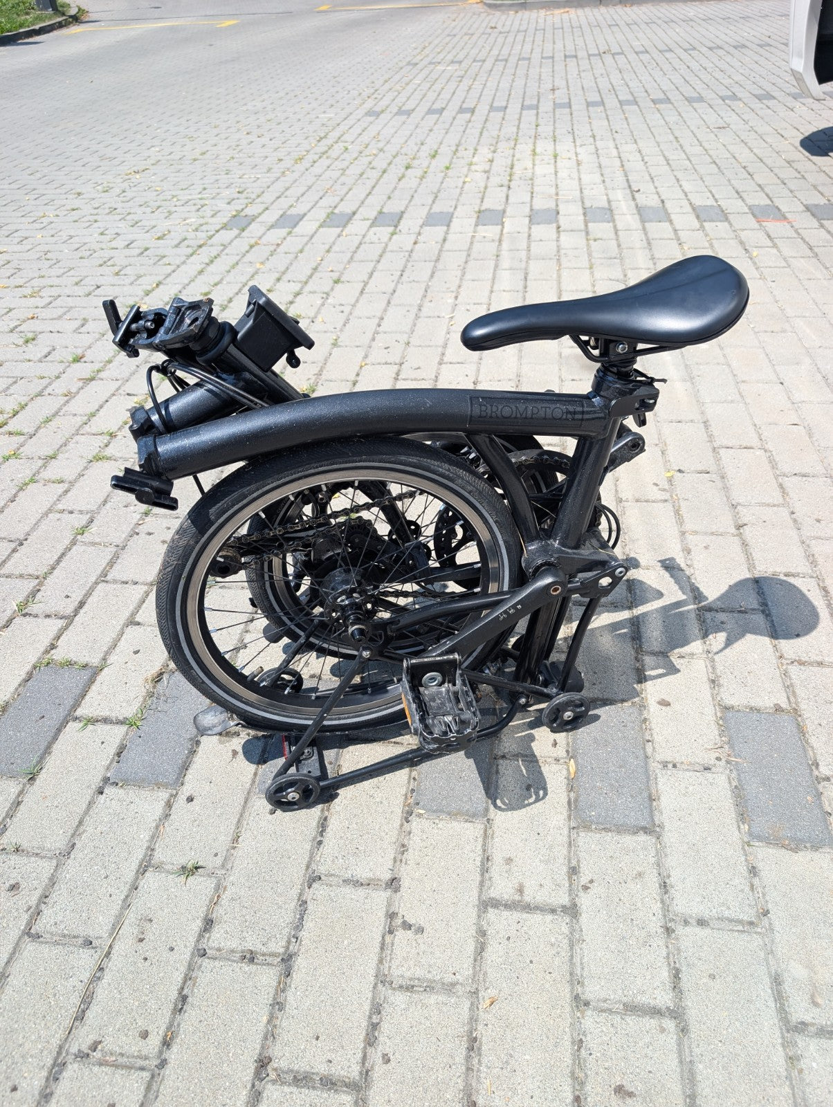 Brompton P Line 4 Speed 2023 Mid Handlebar Folding Bike - Midnight Black