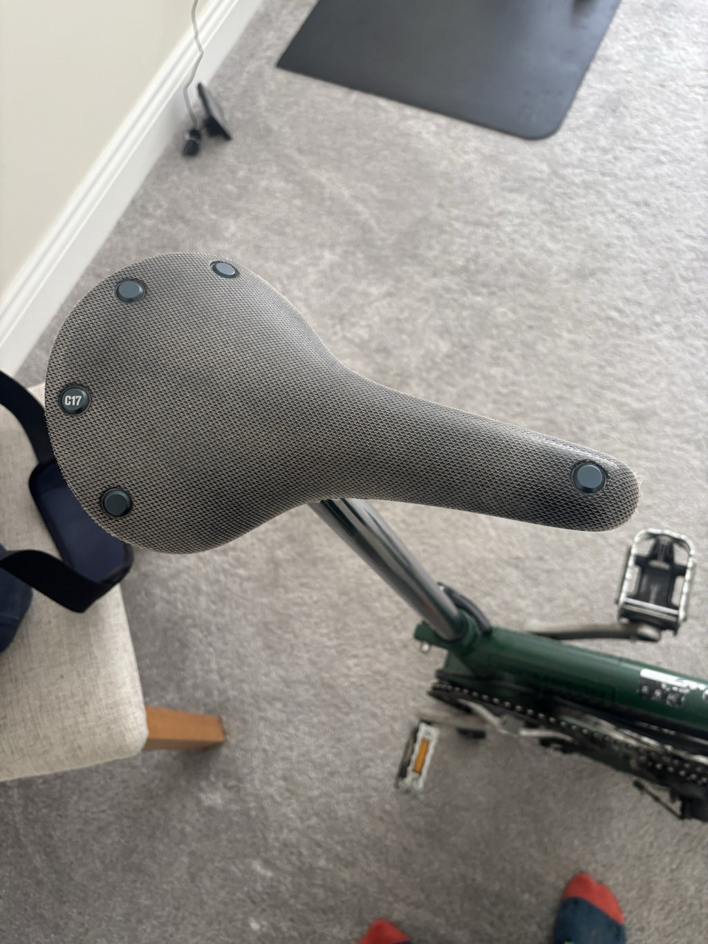 Brompton M6L Folding Bike British Racing Green Brooks Cambium C17, Messenger Bag