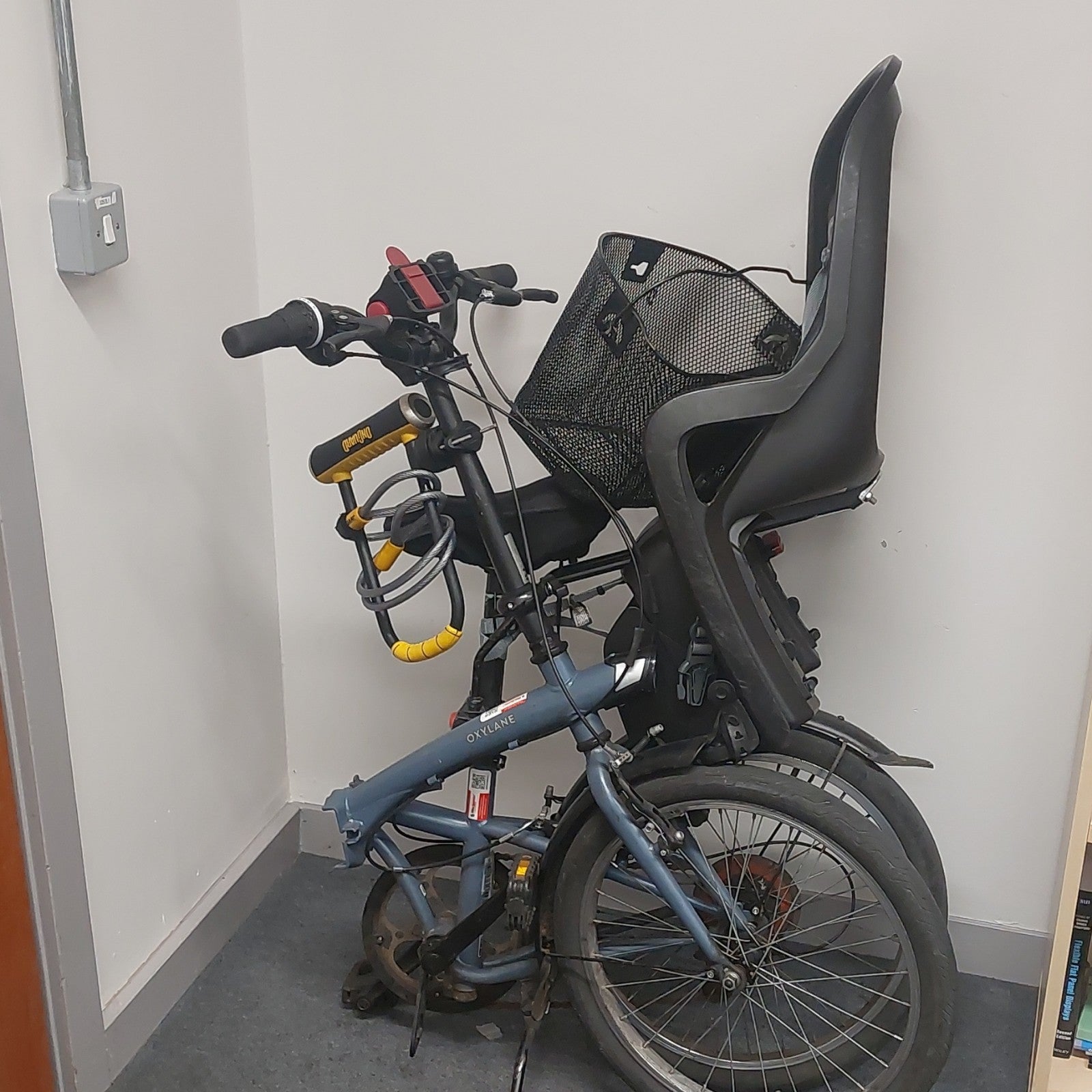 Decathlon Folding Bike With Basket And Kids Seat And Lock