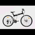 ECOSMO 26in Folding Bike Black/White  Gears Mech Disc, Adj Seat